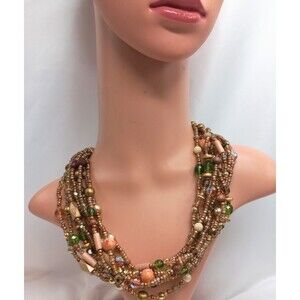 Vintage 90s Joan Rivers MultiStrand Beaded Boho Casual Necklace SIGNED